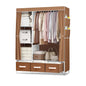 Large Canvas Wardrobe With Hanging Rail Shelving Fabric Clothes Storage Cupboard