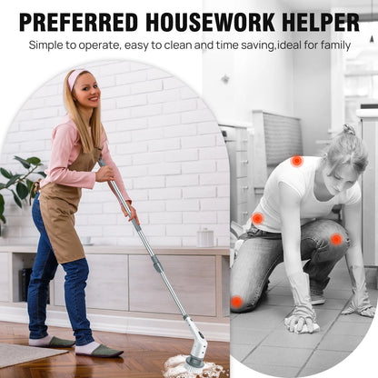 DayPlus 10 in 1 Electric Spin Scrubber Cordless Rechargeable, Electric Cleaning Brush Adjustable Handle Shower Cleaner Brush