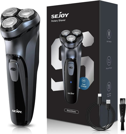 Sejoy 3D Rotary Electric Shaver for Men Advanced Dry Wet Pop-up Trimmer Rechargeable Perfect Fathers Day Gift for Dad, Husband