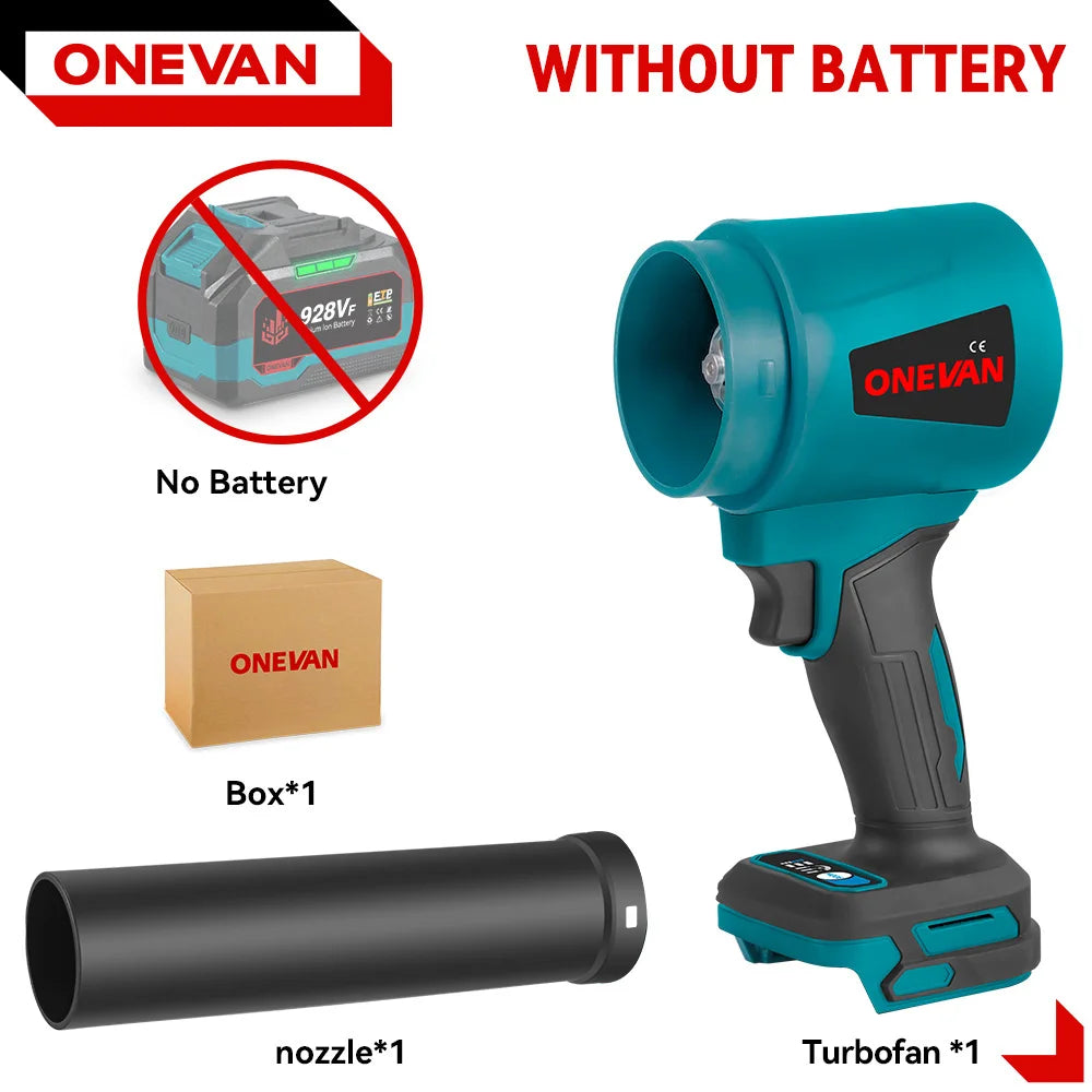 ONEVAN 4000W Brushless Electric Turbo Blower Jet Fan 400M/S 300000RPM Leaf Blower Dust Blowing Tool For Makita 18V Battery Pin
