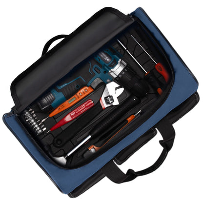 TKIGZNW T009-17 Inch Tool Bag, Large Tool Bag with 6 Exterior Pockets Electrician Tool Bag, for DIY Enthusiasts and Craftsmen