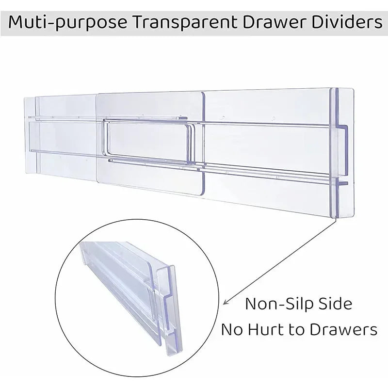 1/2/4/6/8PCS Drawer Wardrobe Dividers Organizers Expandable From Kitchen Drawer Organizer, Clear Plastic Partition Plate Tools