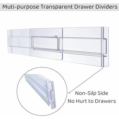 1/2/4/6/8PCS Drawer Wardrobe Dividers Organizers Expandable From Kitchen Drawer Organizer, Clear Plastic Partition Plate Tools