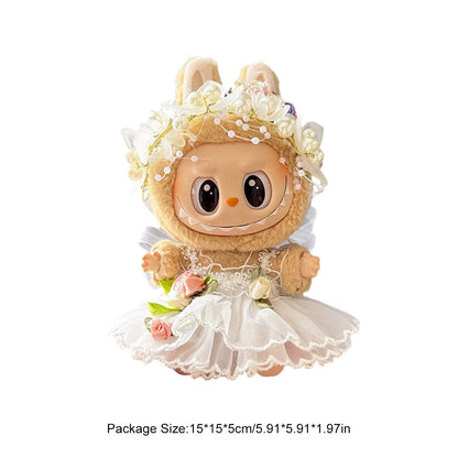 Mini Plush Doll'S Clothes Cute Outfit Accessories For Labubu V1 V2 Korea Kpop Idol Dolls Goose Dinosaur Macaron Clothing Gifts