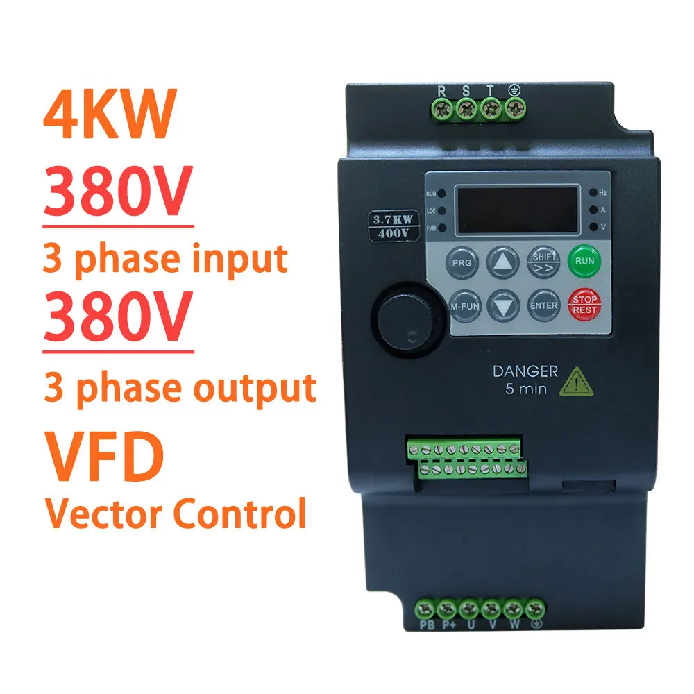 220V 380V VFD Variable Frequency Drive Inverter 0.75/1.5/2.2/3.7/4/5.5KW Vector Control Variator Speed Adjuster Controller