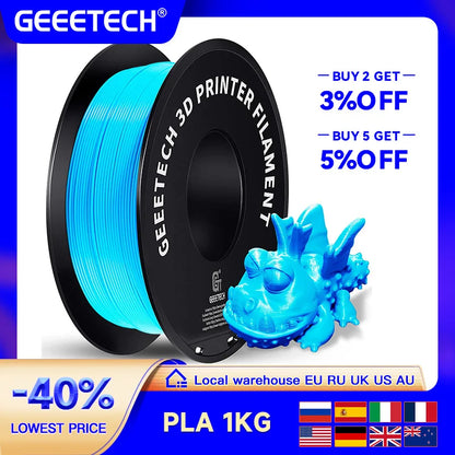 Geeetech Standard PLA Filament 1kg 1.75mm 3D Printer Plastic Material, Accuracy 0.03mm,Fit Most FDM Printer