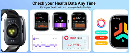 Jugeman 1.91" Smartwatch (Answer/Make Call), IP68 Waterproof Fitness Tracker, 110+ Sport Modes, Heart Rate and Sleep Monit.