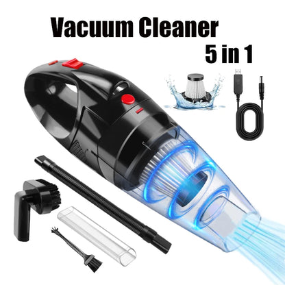 Handheld Vacuum Cleaner Powerful Rechargeable Car Cat Dog Pet Hair Cleaner (LED Light) Car Home Universal Free 3 Brush Heads