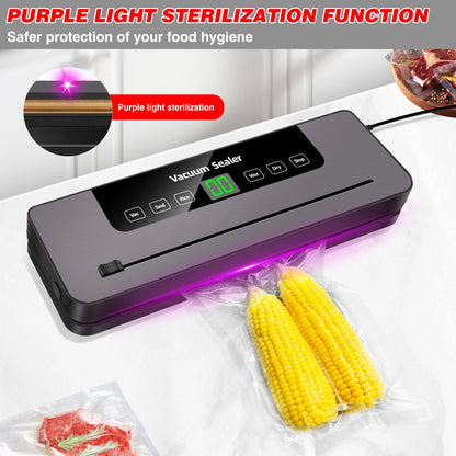 Vacuum Sealer,Automatic Food Vacuum Sealer,5 modes,with 10 sealing pockets and built-in cutter for sealing of wet and dry food