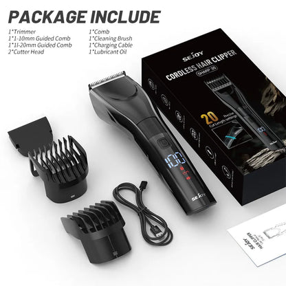 SEJOY Electric Hair Clipper Kit For Men, Adjustable Hair Cut Machine Hair Trimmer Professional Rechargeable Hair Cut Barber