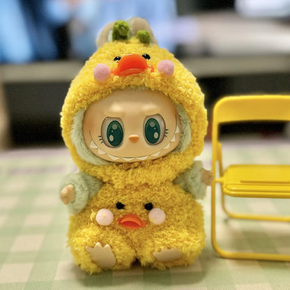Mini Plush Doll'S Clothes Cute Outfit Accessories For Labubu V1 V2 Korea Kpop Idol Dolls Goose Dinosaur Macaron Clothing Gifts