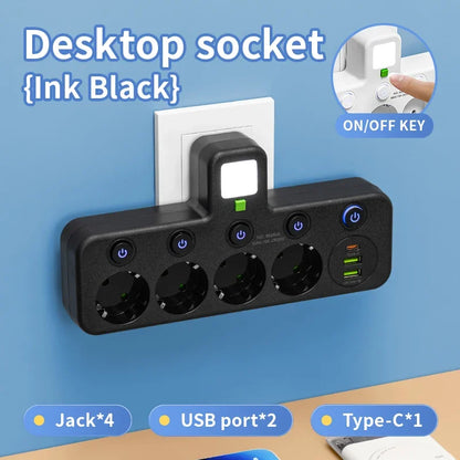 EU Plug AC Socket Power Board Multi-layer Wall Socket Universal Network Filter with Or Without USB Independent Switch Light Adap