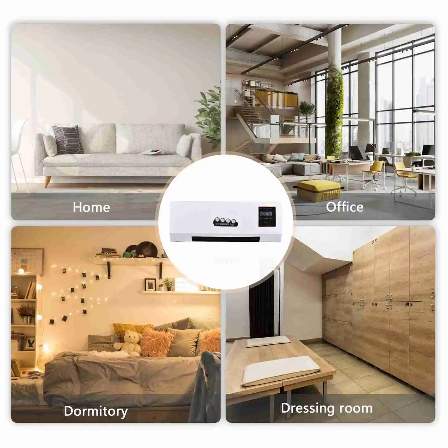 2-in-1 Heater & Fan Combo - Wall Mounted with Digital Display, Timer, and Natural Wind Mode for Home, Office, and Dormitory