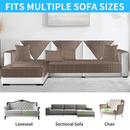 Soft Flannel Sofa Covers Washable Sofa Cushion Covers Non-Slip Couch Slipcovers for Sectional Sofa L Shape Furniture Protector