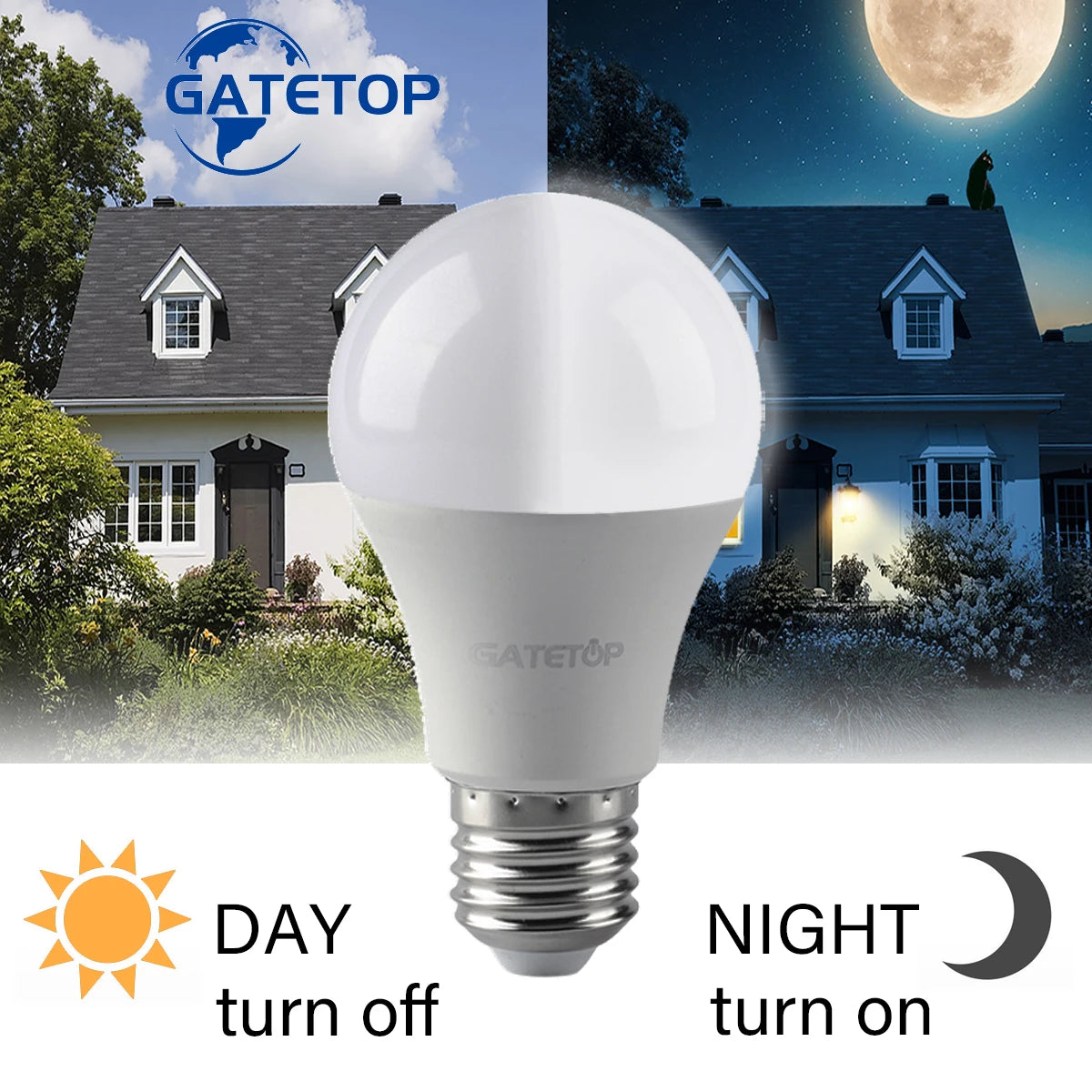 LED Dusk To Dawn Bulb 10W E27 B22 Sensor Outdoor Light AC220V AC110V  Day Night Light Auto ON/OFF LED Smart Lamp