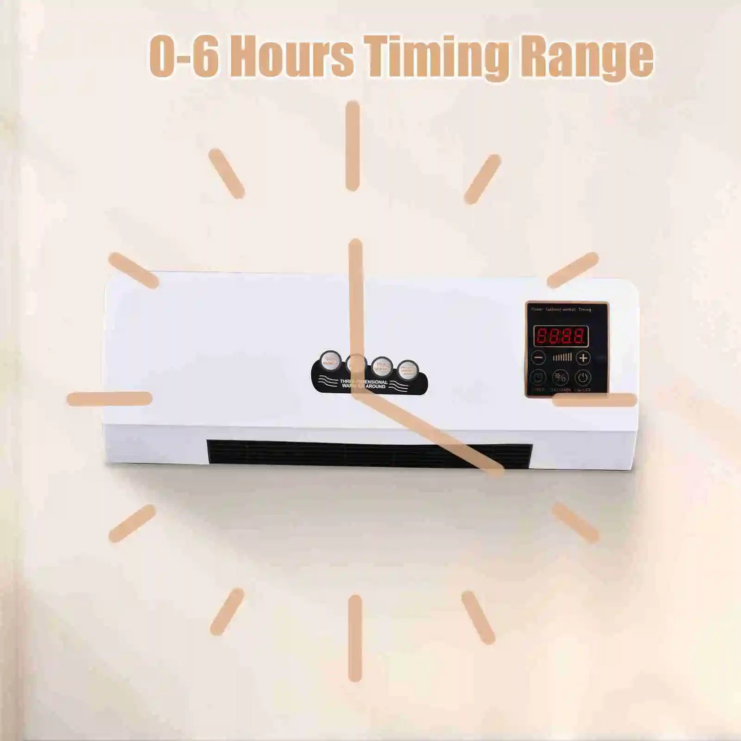 2-in-1 Heater & Fan Combo - Wall Mounted with Digital Display, Timer, and Natural Wind Mode for Home, Office, and Dormitory