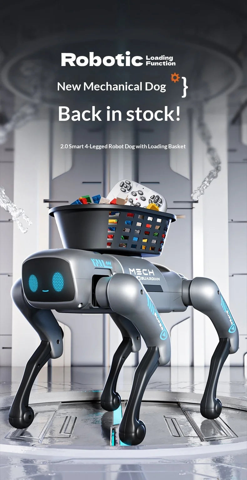 2026 New Ai Intelligent Smart Robot Dog Remote Control Toy Programmable With Loading Basket For Boys Birthday Festival Gift