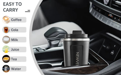 Stainless Steel Vacuum Insulated Travel Coffee Mug, Led Temperature Display Insulated Tumbler, Leak Proof with Lid 510ML