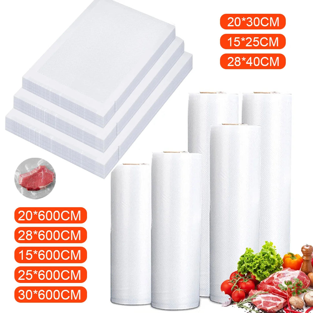 100PCS Textured Vacuum Sealing Pocket For Food Sealer, No Embossing Vacuum Food Sealing Pocket, 28*40cm/20*30cm/15*25cm