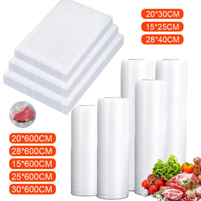 100PCS Textured Vacuum Sealing Pocket For Food Sealer, No Embossing Vacuum Food Sealing Pocket, 28*40cm/20*30cm/15*25cm