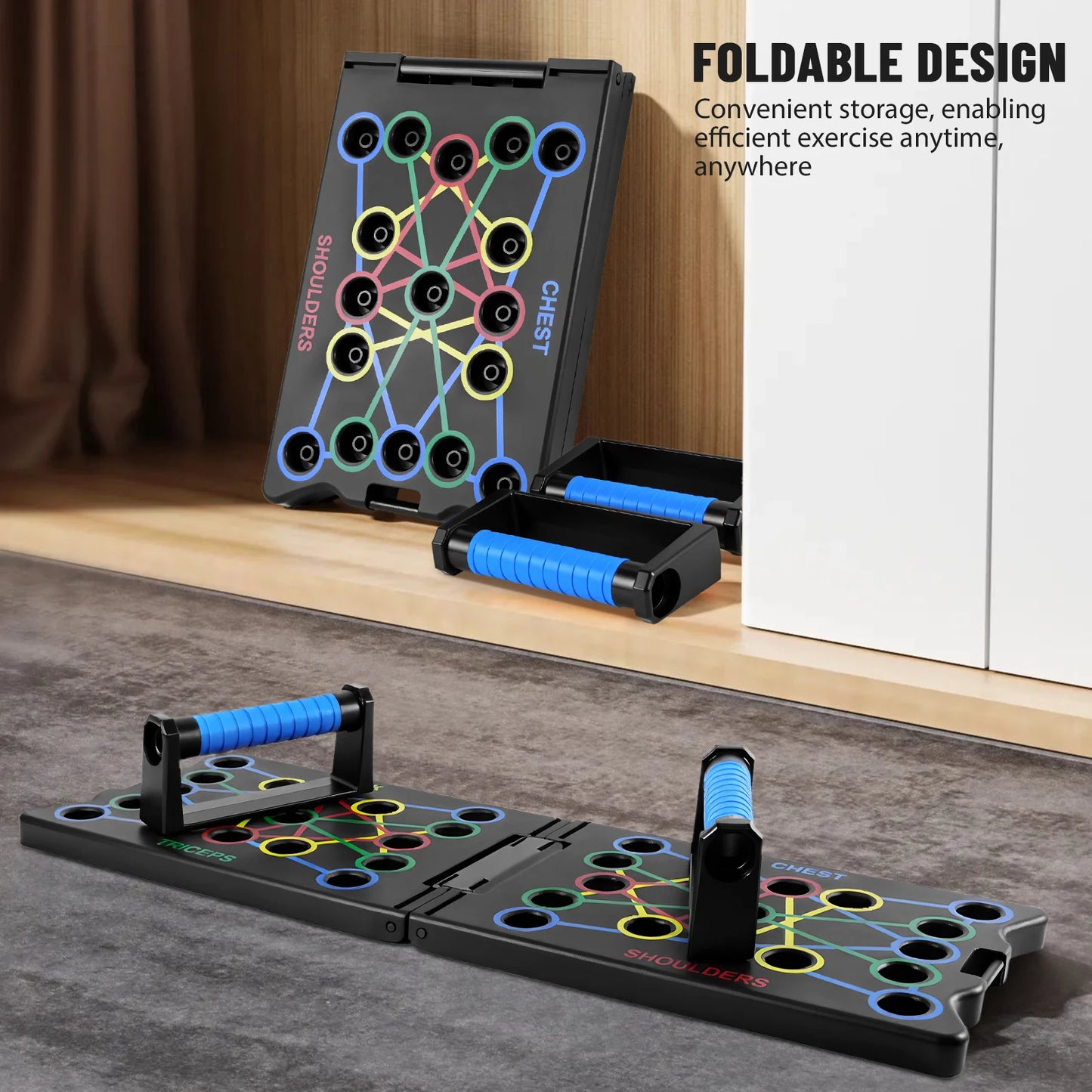 Portable Multifunctional Push-up Board - Fitness and Muscle Training Device Home Workout Set Foldable Push Up Bar Resistance