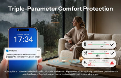Sonoff Air Pressure Sensor Zigbee Temperature Humidity Barometric Smart Home Indoor Weather Monitor APP Alert Office SNZB-02M