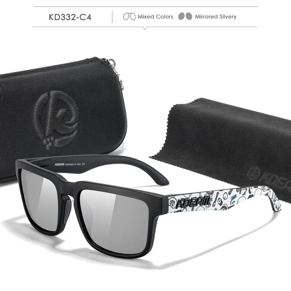 KDEAM Photochromic And Polarized Sunglasses Men Category 3 Polarized Sun Glasses Women Unique Frame Surface Eyewear With Case
