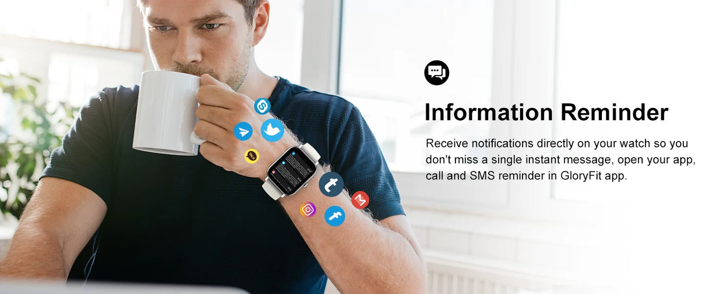 Jxrev Smart Watch, 1.85" Sports Watch for IP68 Waterproof, 110+ Sport Modes, Fitness Activity Tracker, Ultra Thin Watch.