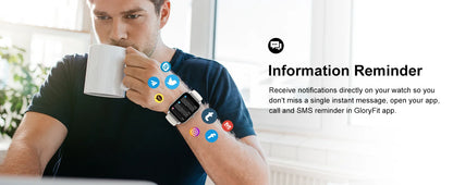 Jxrev Smart Watch, 1.85" Sports Watch for IP68 Waterproof, 110+ Sport Modes, Fitness Activity Tracker, Ultra Thin Watch.