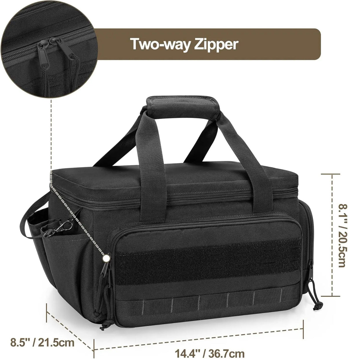 14" Heavy Duty Tactical Tool Bag Non-Slip Base Multipurpose Work Organizer for Handyman,Carpenter,Durable Portable Tool Storage