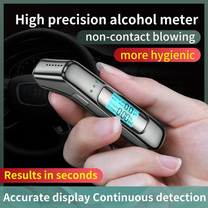 Non-contact Alcohol Tester High Precision Breathalyzer Alcometer USB Rechargeable LCD Display Digital Portable Alcohol Detector