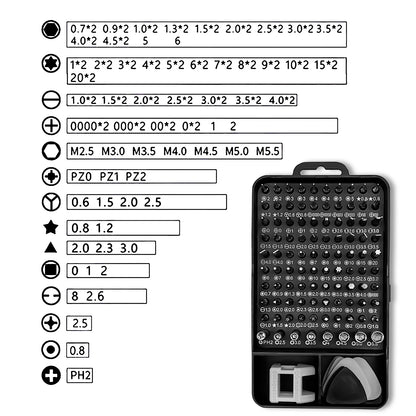 Magnetic Precision Screwdriver Set 115 In 1 Electronics Repair Tools Professional Nut Driver for Laptop Phone PC Maintenance