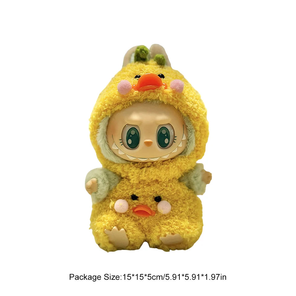 Mini Plush Doll'S Clothes Cute Outfit Accessories For Labubu V1 V2 Korea Kpop Idol Dolls Goose Dinosaur Macaron Clothing Gifts