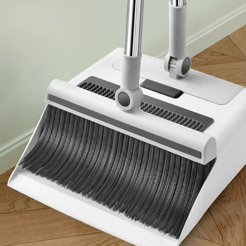 Broom Dustpan Floor Brush Set Indoor Non-stick Hair Long Handle Thickened Broom With Stand Up Dustpan Combo Set Home Clean Tools