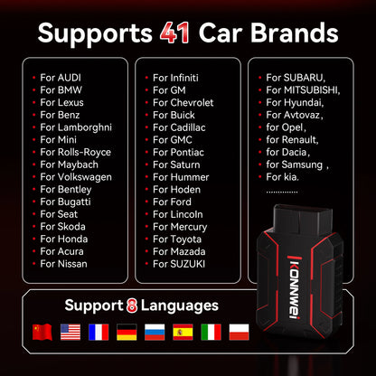 2026 MAXOBD KONNWEI Car OBDII Full System Fault Diagnostic Tool Deep Scan Bluetooth Connection Monitoring System OBD2 Scan Tool