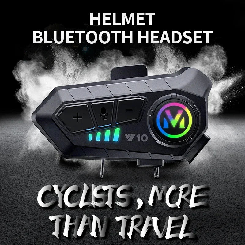Y10 Bluetooth 5.3 Helmet Headset Wireless Hands-free Call Phone Kit Motorcycle Waterproof Earphone Music Player Speaker for Moto