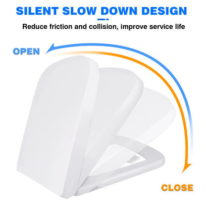 DayPlus Toilet Seat, Soft Close Toilet Seats White with Quick Release, Sturdy Duroplastic Anti-Bacterial Toilet Lid WC Seats