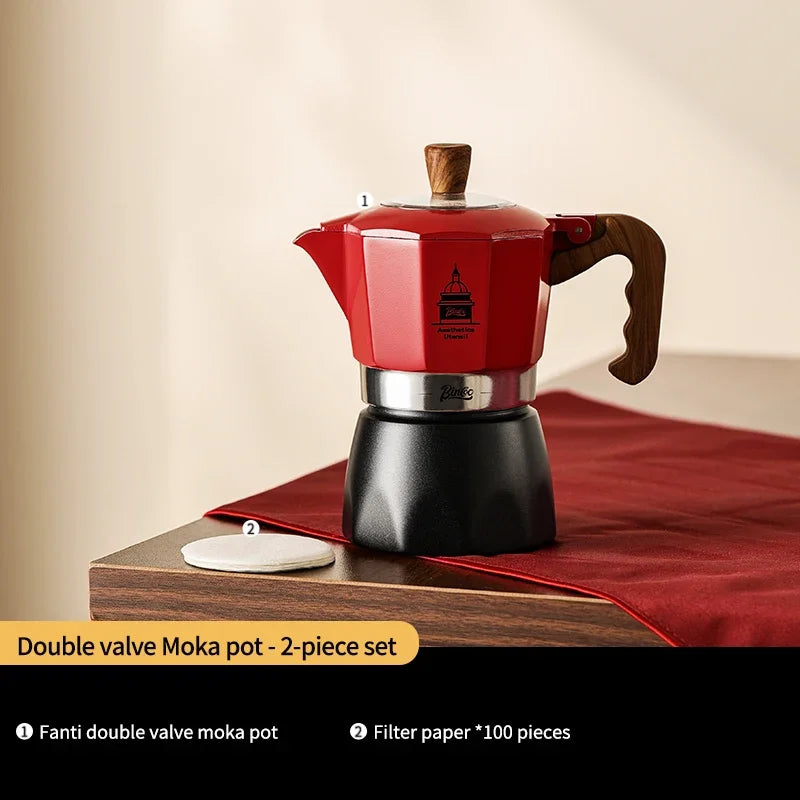 Bincoo Double Valve Coffee Moka Pot Espresso Machine Electric Stove Brewed Coffee Italian Home Outdoor Barista Accessories 220V
