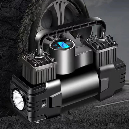 12V 150PSI Air Compressor With LED Light Dual Cylinder Heavy Duty Tire Inflator Car Electric Air Pump Car Electric Air Pumps New
