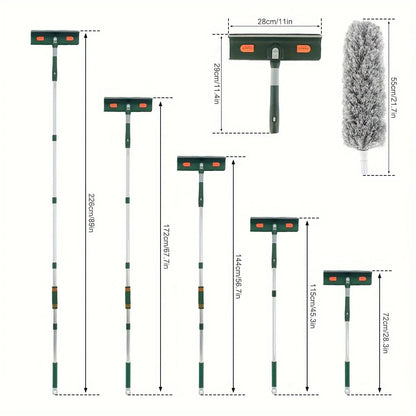 144/206CM extendable splicing rod floor scraper household window cleaning wiper glass scraper window wiper cleaning tools