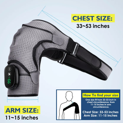 Electric Vibration Shoulder Massager Heated Shoulder Brace Support for Men Women Adjustable Shoulder Wrap Gifts