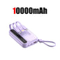 Lenovo 4 Built-in Type C Cables Mini Fast Charging 500000mAh Power Bank Compatible With iPhone Samsung Android Smart Mobiles