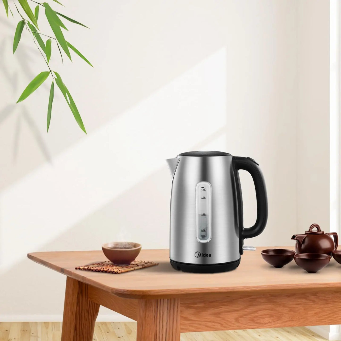Electric Kettle 3000W Fast Boil 1.7L Stainless Steel Kettle with  LED Indicator,Water Level Indicator, Dry Burn Protection