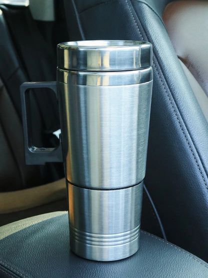 Car Electric Heating Cup Travel Electric Kettle Electric Heating Car Kettle 300ML Water Coffee Milk Thermal Mug Stainless Steel