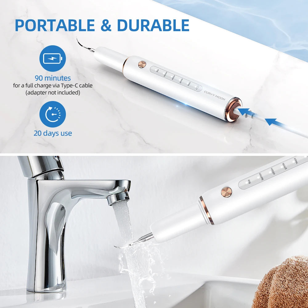 Electric Ultrasonic Dental Scaler with Oral Mirror Scaling Picks for Effective Stain Removal Surface Cleaning Gum Care Tools