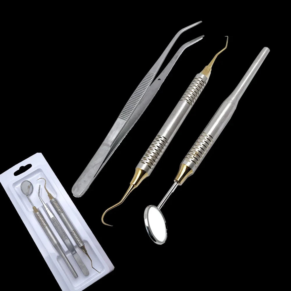 Dental Instruments Set Stainless Steel Teeth Care Tools for Dentist with Mirror Probe Tweezers Spoon Excavator