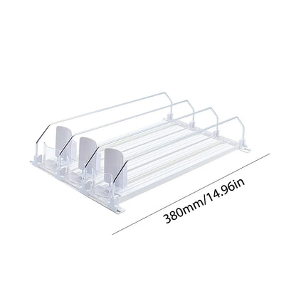 Can Shelf Pusher Adjustable WidthCanned Beverage Push Rack Spring Push Auto Beer Pusher Holder E-shaped Glide for Refrigerator