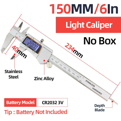 Metal Caliper Digital Pachometer Professional Vernier Caliber Measuring Tools Woodworking Thickness Gauge Depth Electronic Ruler