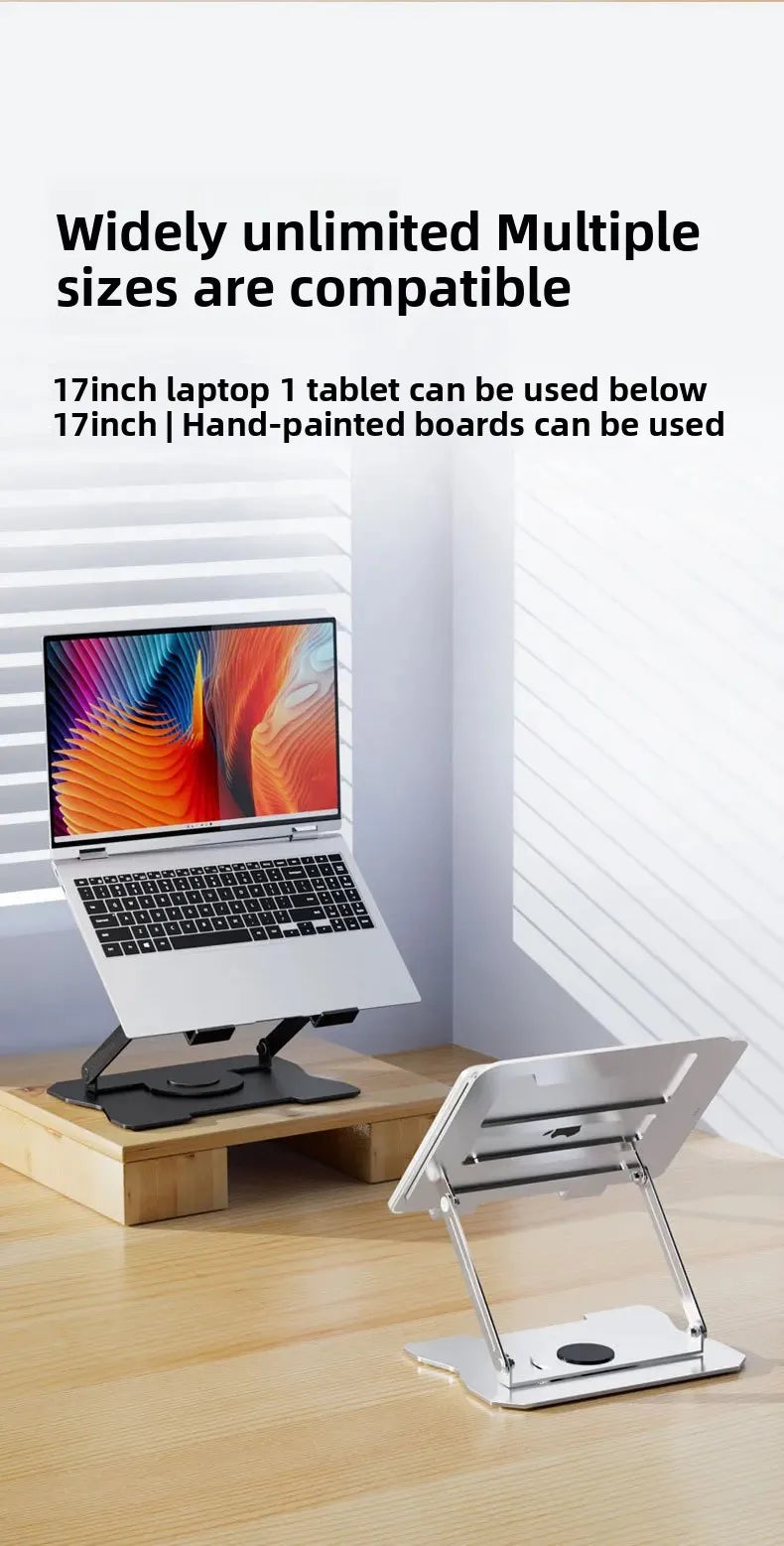 No-Install Notebook Tablet Stand Foldable Alloy Heat Sink Rotatable Display Elevation Frame Lightweight Portable Computer Holder