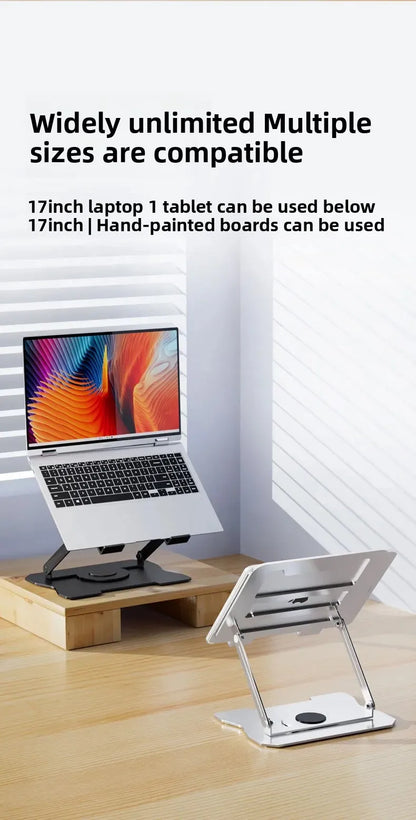 No-Install Notebook Tablet Stand Foldable Alloy Heat Sink Rotatable Display Elevation Frame Lightweight Portable Computer Holder